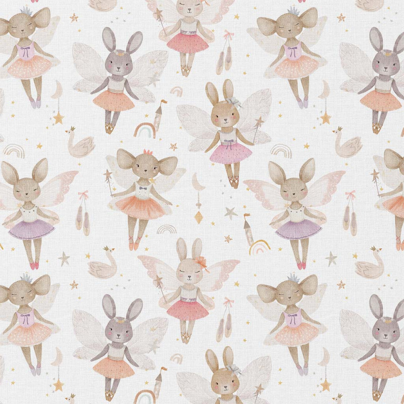 Printed Cotton LOLALIZA White / Pink